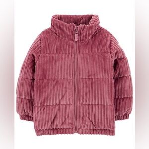 OshKosh B'gosh Pink Winter Corduroy Puffer Jacket Great Condition Size 6x/Large
